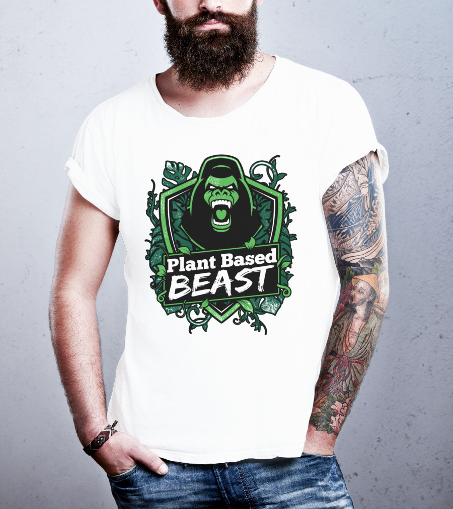 Plant Based Beast Fitness Gorilla Bodybuilding Jungle Strength T-Shirt