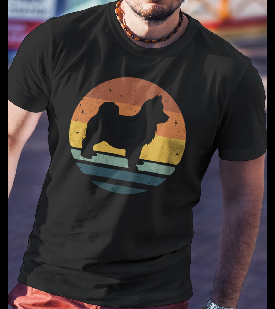 Pomsky Vintage Dog Sunset T-Shirt