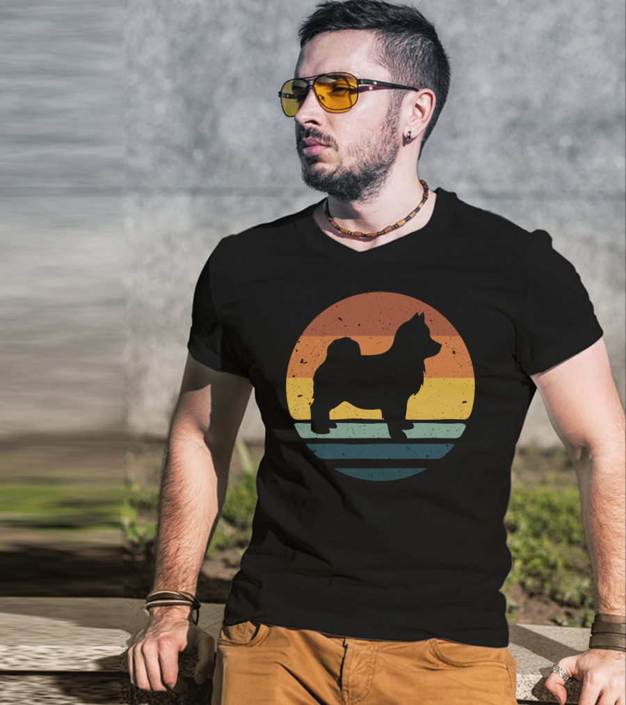 Pomsky Vintage Dog Sunset T-Shirt