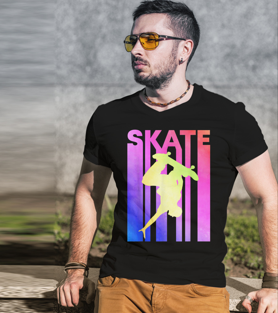 SKATE Retro Skateboard Backflip Vintage T-Shirt