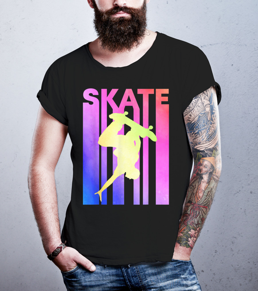 SKATE Retro Skateboard Backflip Vintage T-Shirt