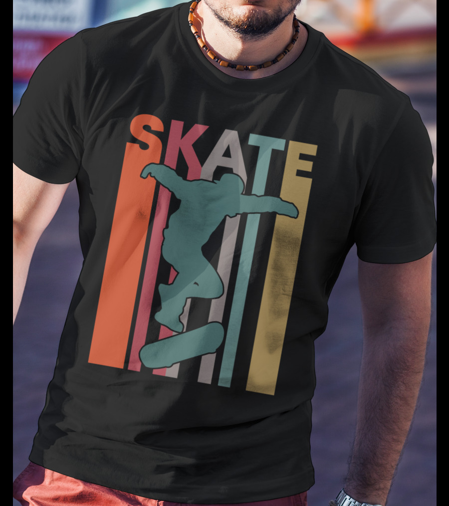 Retro Skate Skateboarder Vintage 70S 80S Skateboarding T-Shirt