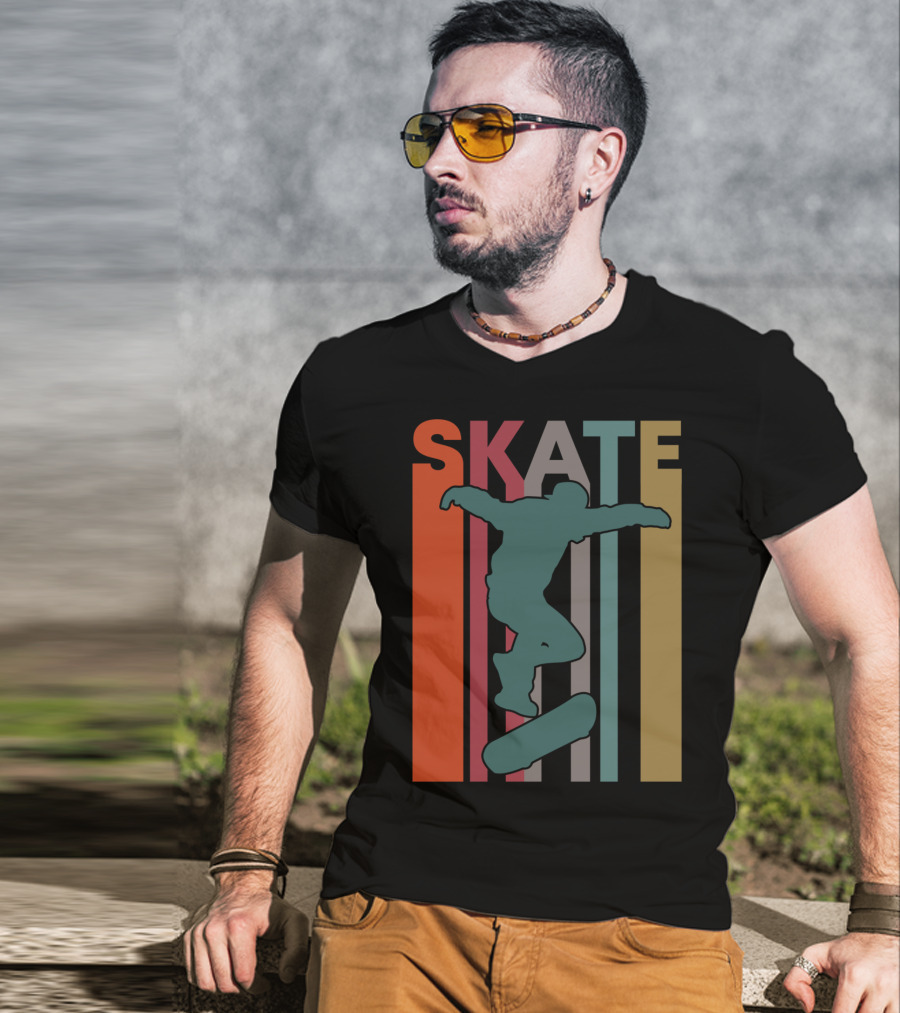Retro Skate Skateboarder Vintage 70S 80S Skateboarding T-Shirt