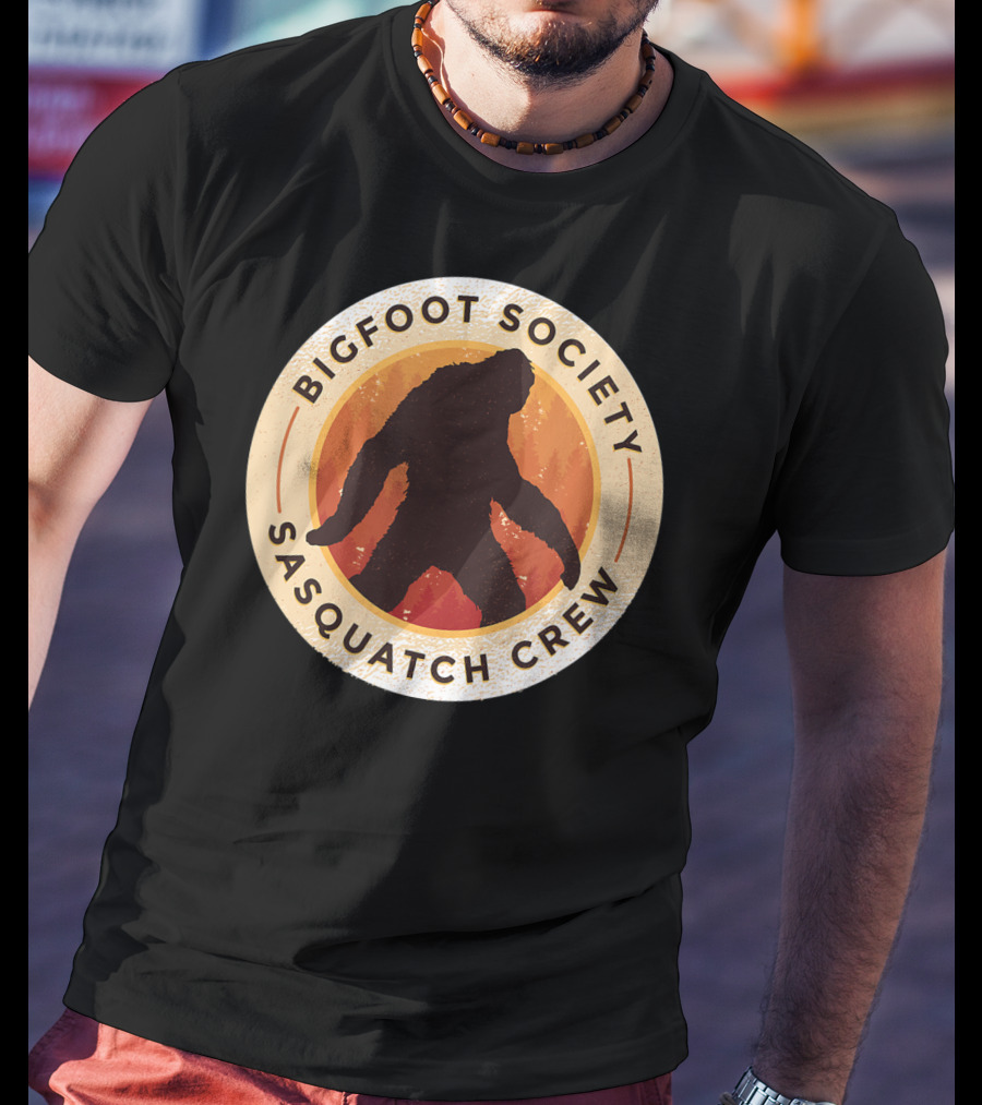 Bigfoot Society Sasquatch Crew Men Women Iconic Forest Emblem T-Shirt