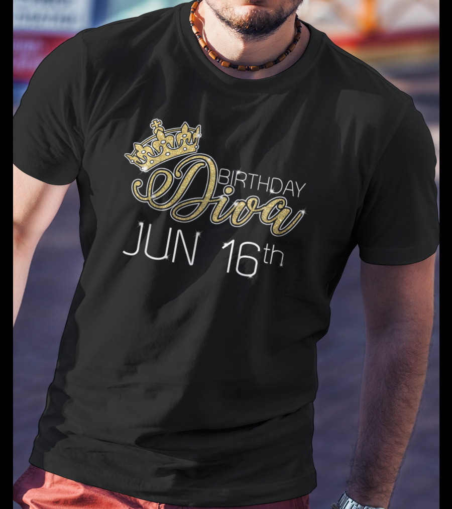 Birthday Diva Jun 16Th Crown T-Shirt