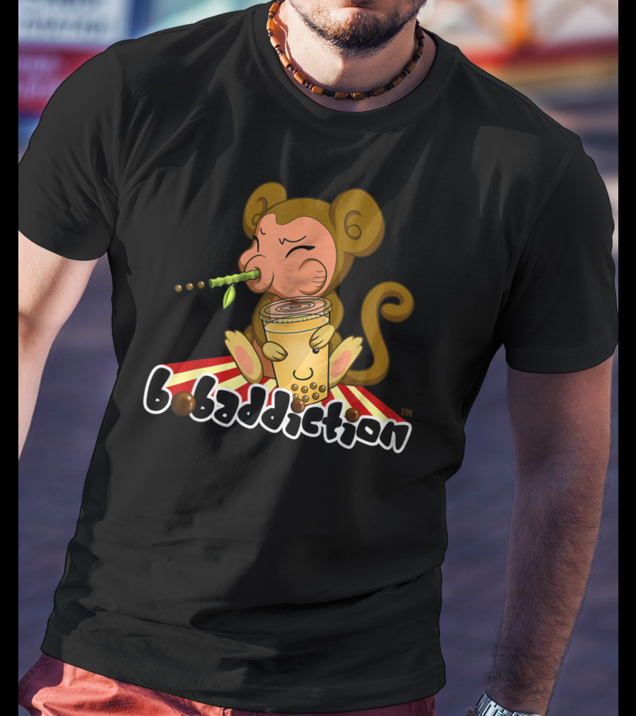 Bobaddiction Boba Bubble Tea Year Of The Monkey Chinese T-Shirt