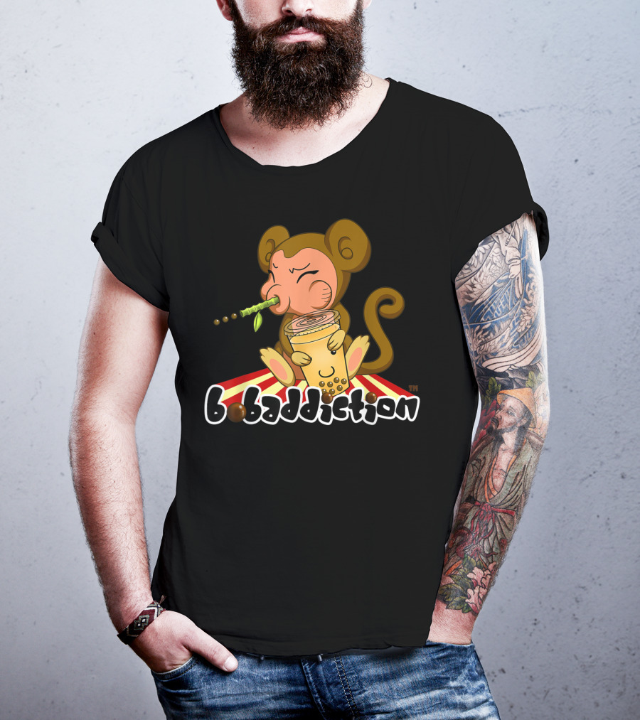 Bobaddiction Boba Bubble Tea Year Of The Monkey Chinese T-Shirt