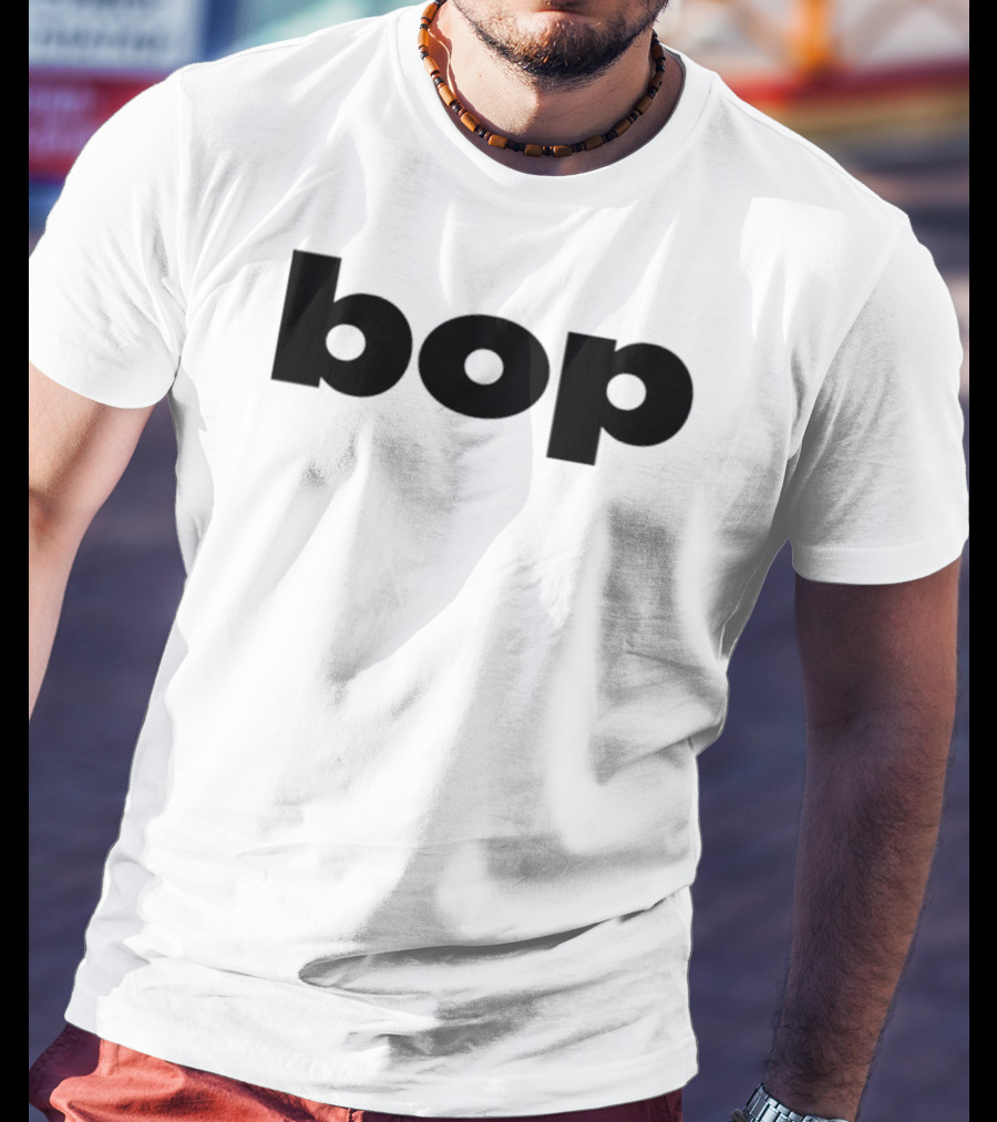Bop T Black Minimalist Text T-Shirt