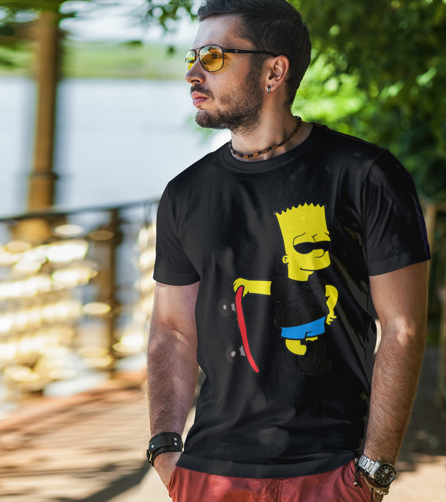 Bsbct Before Crayons Tattoos Bart Skateboard T-Shirt