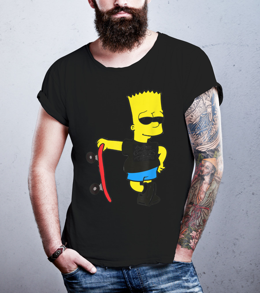 Bsbct Before Crayons Tattoos Bart Skateboard T-Shirt