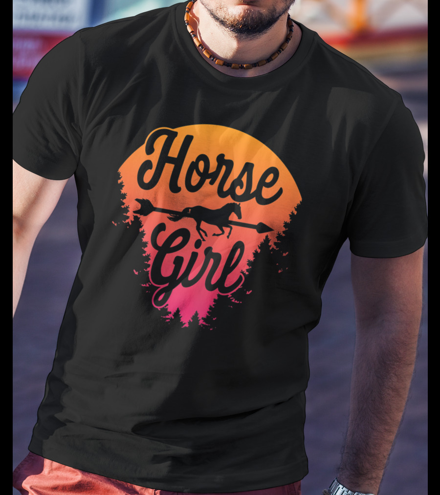 Horse Girl Forest Sunset T-Shirt