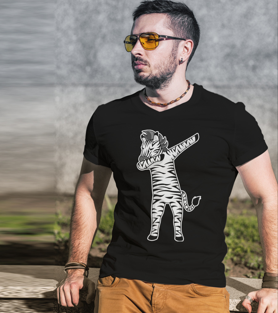 Dabbing Zebra Cool Dancing Equids Fun T-Shirt