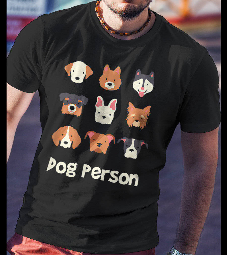 Dog Person Doggy Animal Lover Puppy Faces T-Shirt