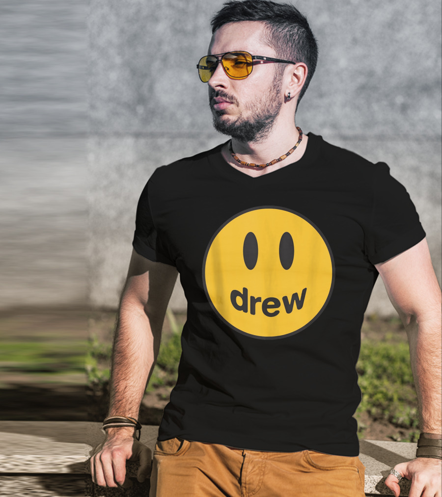 Drew Yellow Smiley Face Icon T-Shirt
