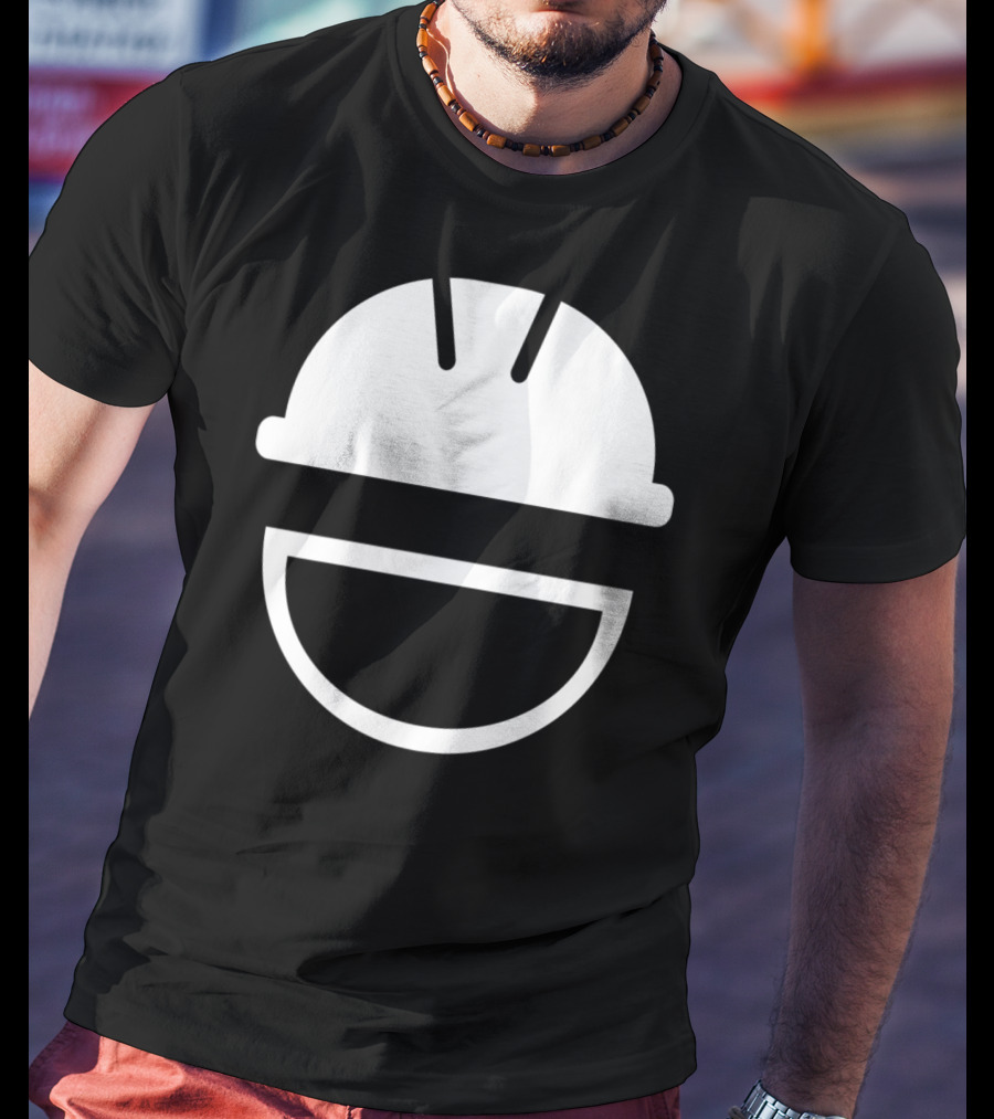 Engineering Hard Hat Smile Icon White Helmet T-Shirt