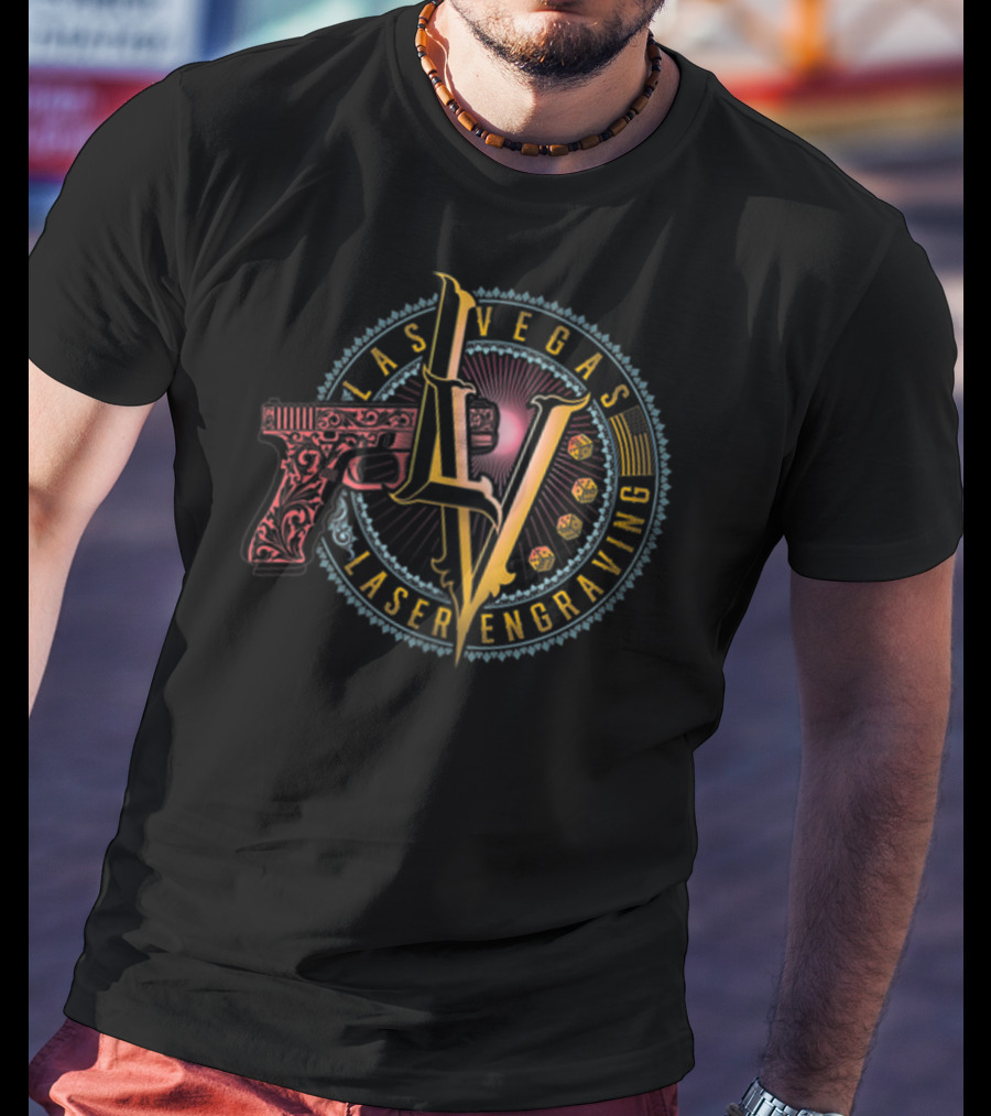 Las Vegas Laser Engraving LV Decorative Gun T-Shirt