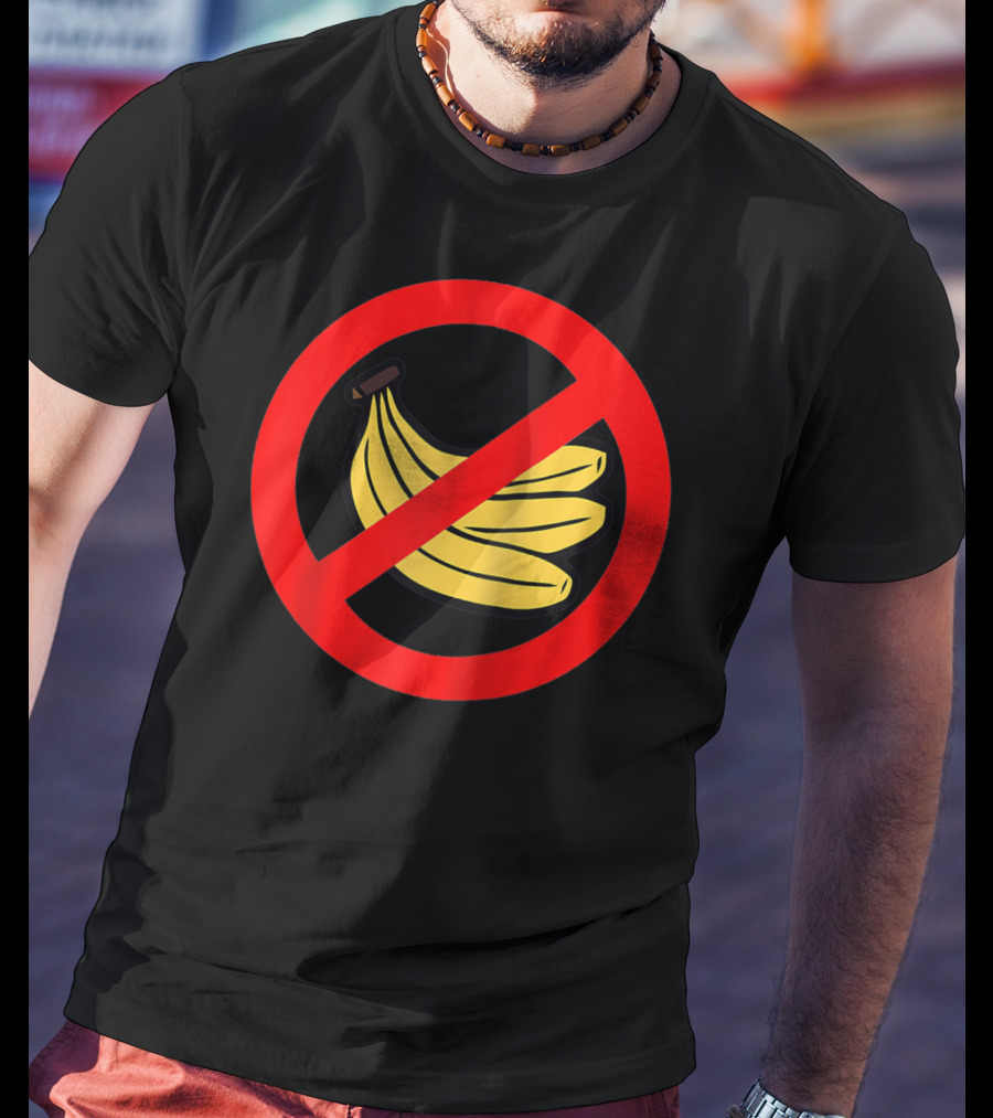 No Bananas Allowed Warning Sign Funny Banana Hater Boat T-Shirt