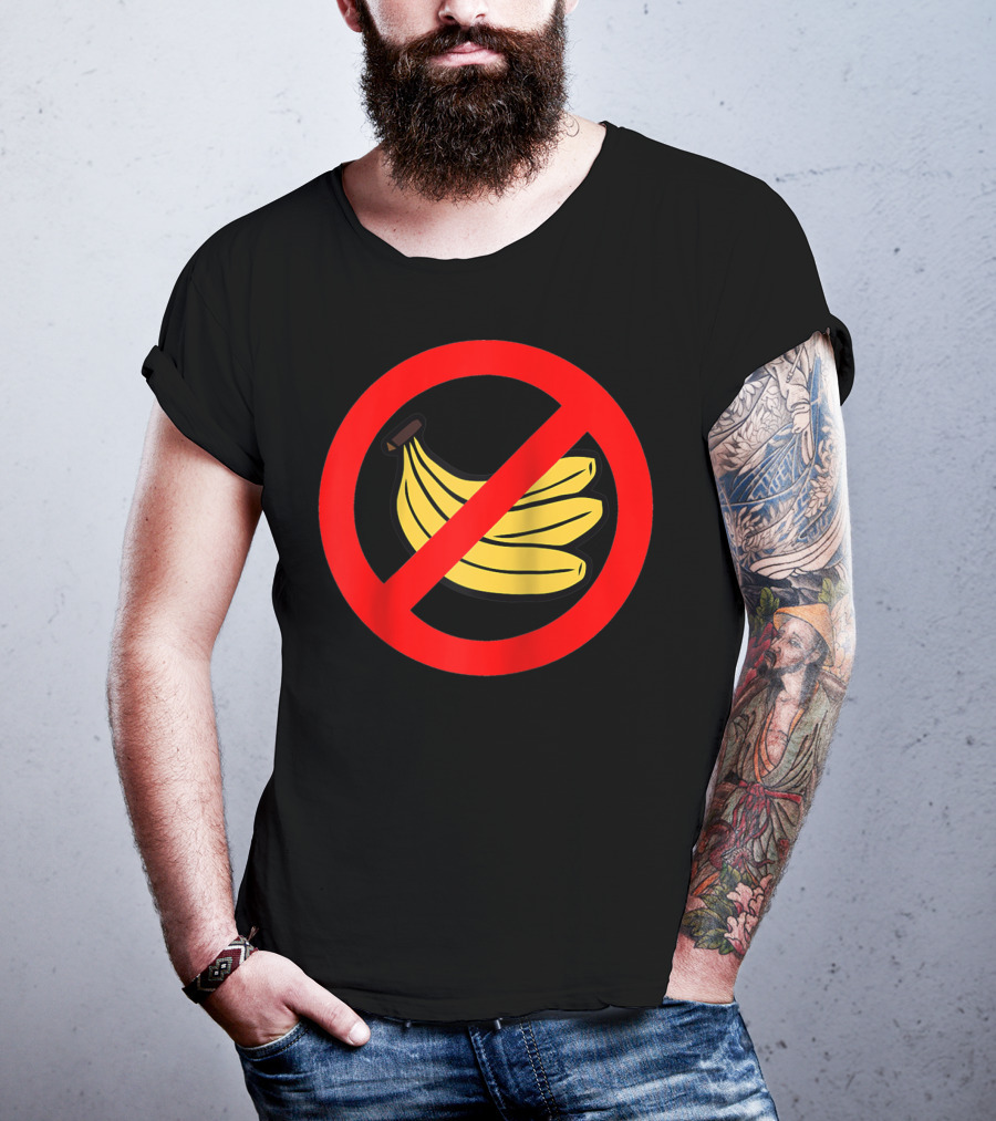 No Bananas Allowed Warning Sign Funny Banana Hater Boat T-Shirt