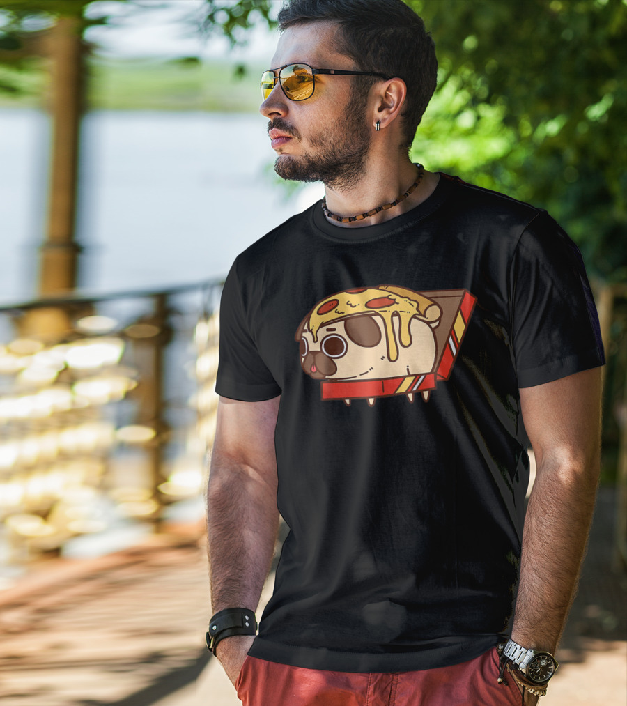 Funny Puglie Pizza Pug Love Pizza Birt Fan Gift T-Shirt