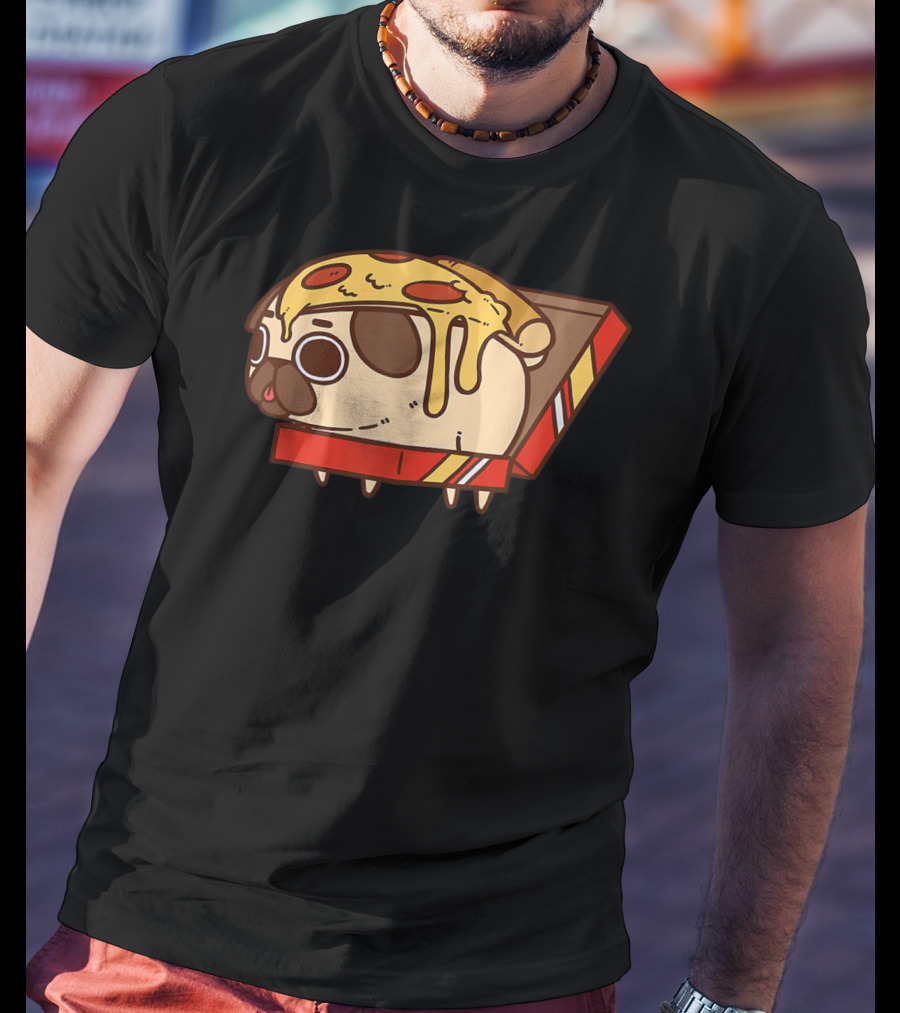 Funny Puglie Pizza Pug Love Pizza Birt Fan Gift T-Shirt
