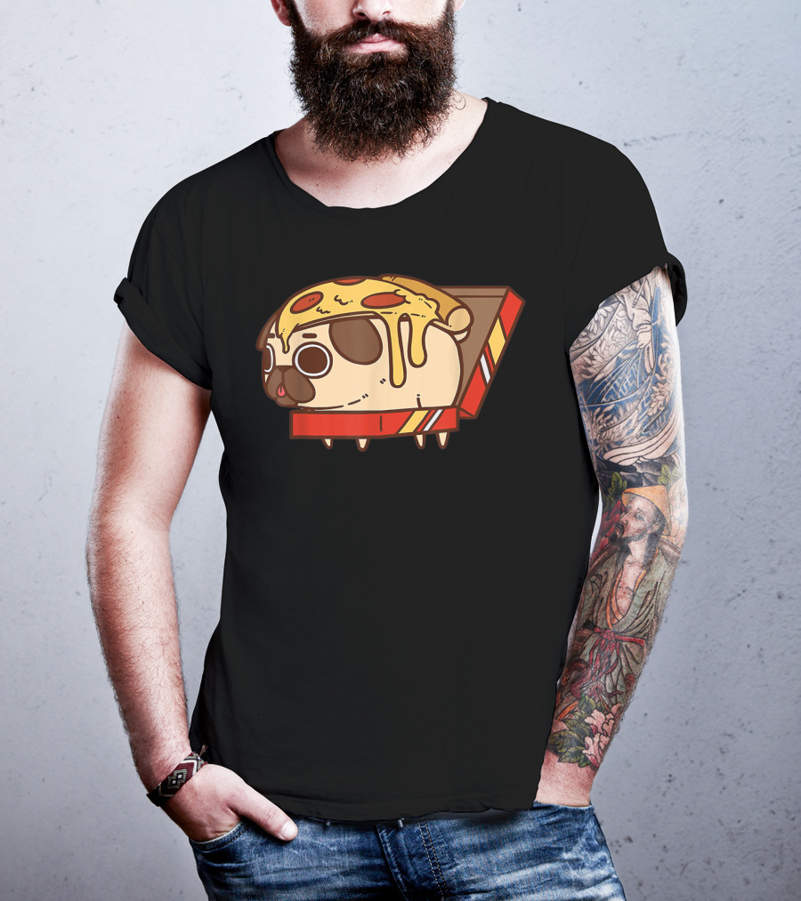 Funny Puglie Pizza Pug Love Pizza Birt Fan Gift T-Shirt