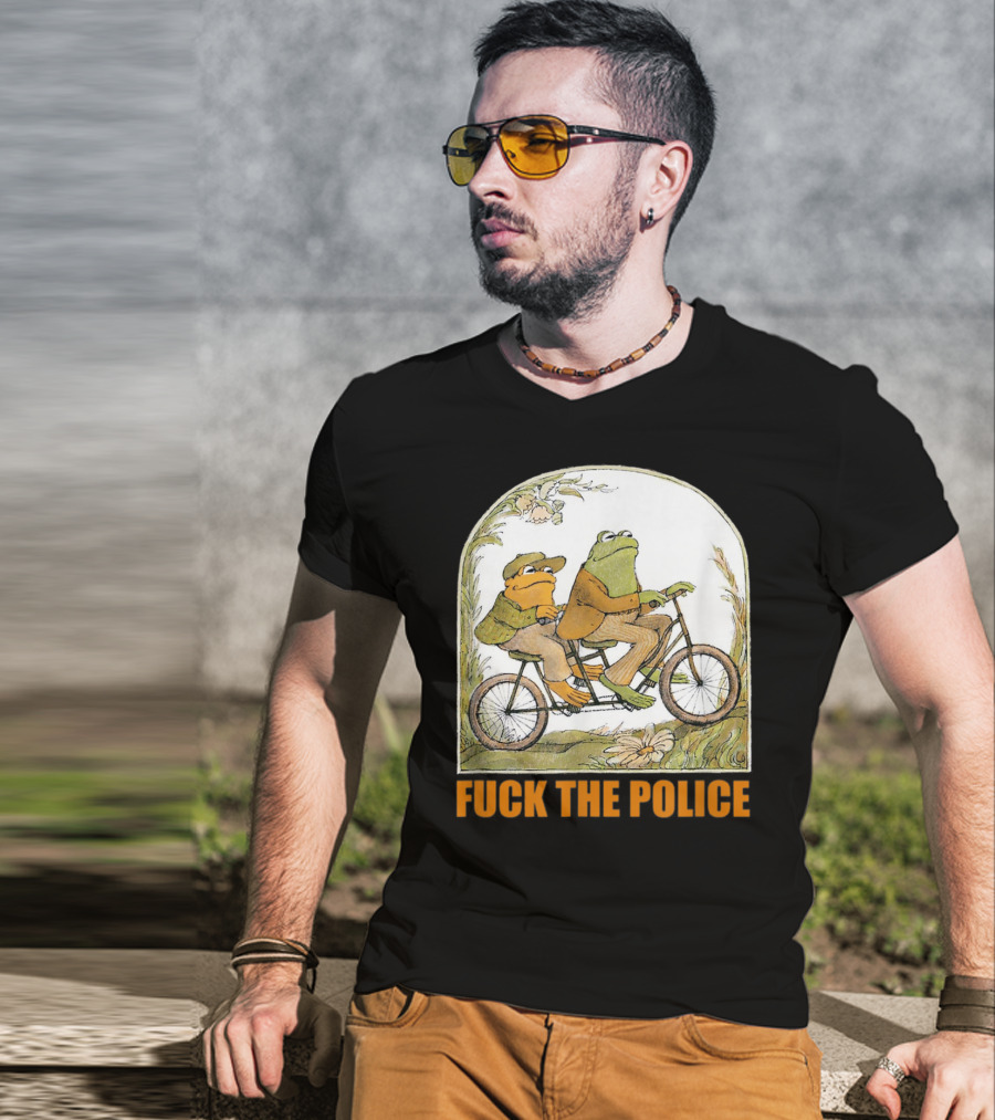 Funnyfrog And Toad Fck The Police Tandem Bicycle Adventure T-Shirt