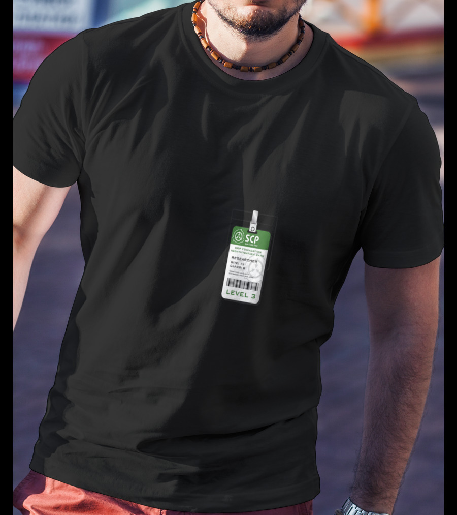 SCP Foundation Level 3 Researcher Identification Badge Secure Contain Protect Emblem T-Shirt