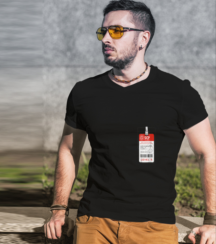 SCP Foundation Site Director Identification Card Badge Level 5 Class A Security Clearance T-Shirt