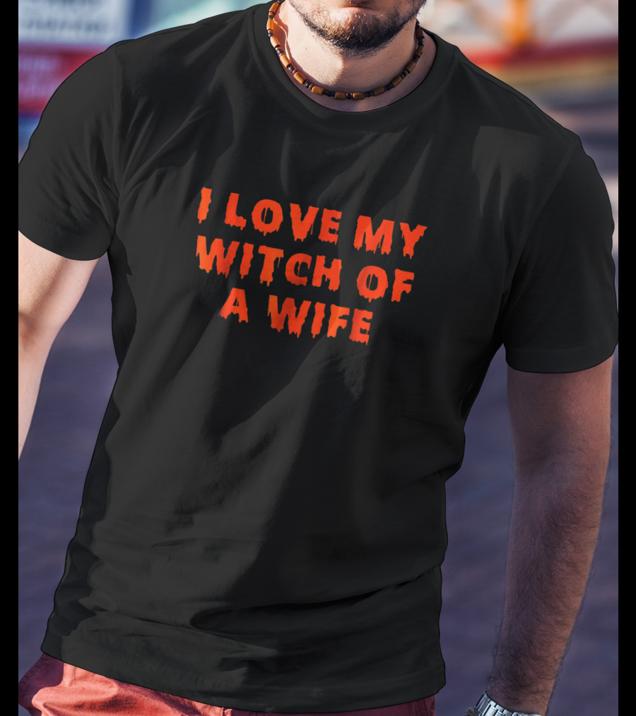 Halloween Couples Costumes I Love My Witch Of A Wife T-Shirt