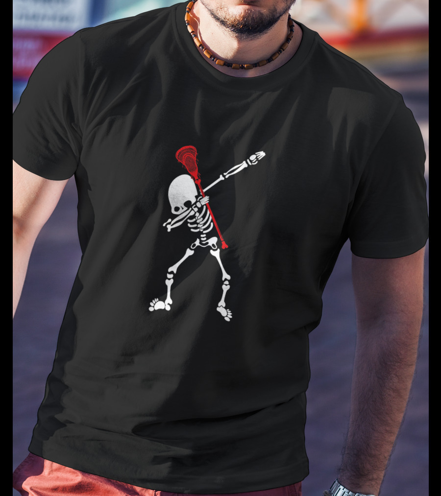 Halloween Dabbing Skeleton Lacrosse DS9 Sport T-Shirt