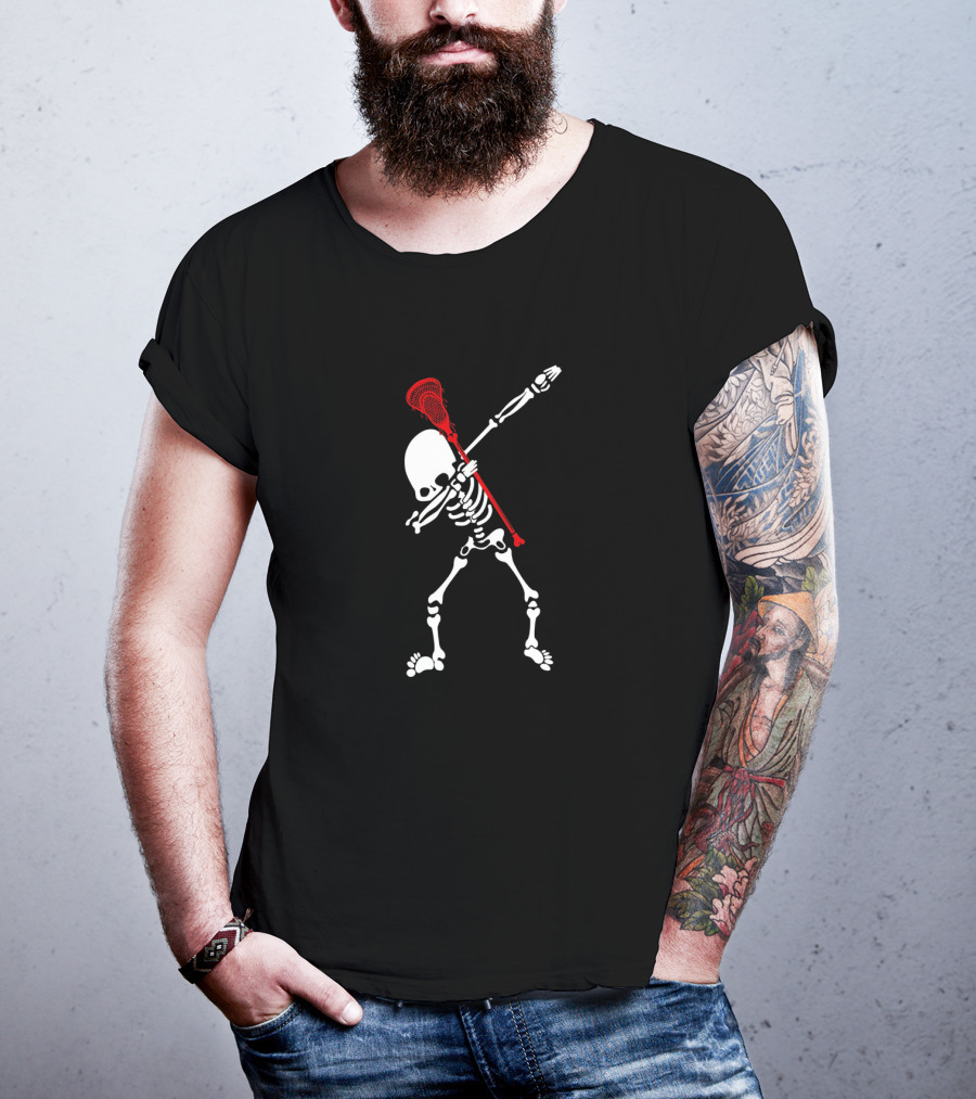 Halloween Dabbing Skeleton Lacrosse DS9 Sport T-Shirt
