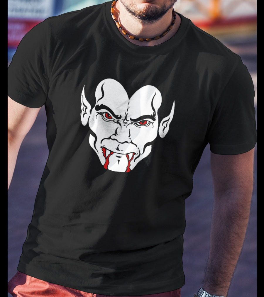 Halloween Dracula Bloody Vampire Teeth Face Graph Iconic Dracula T-Shirt