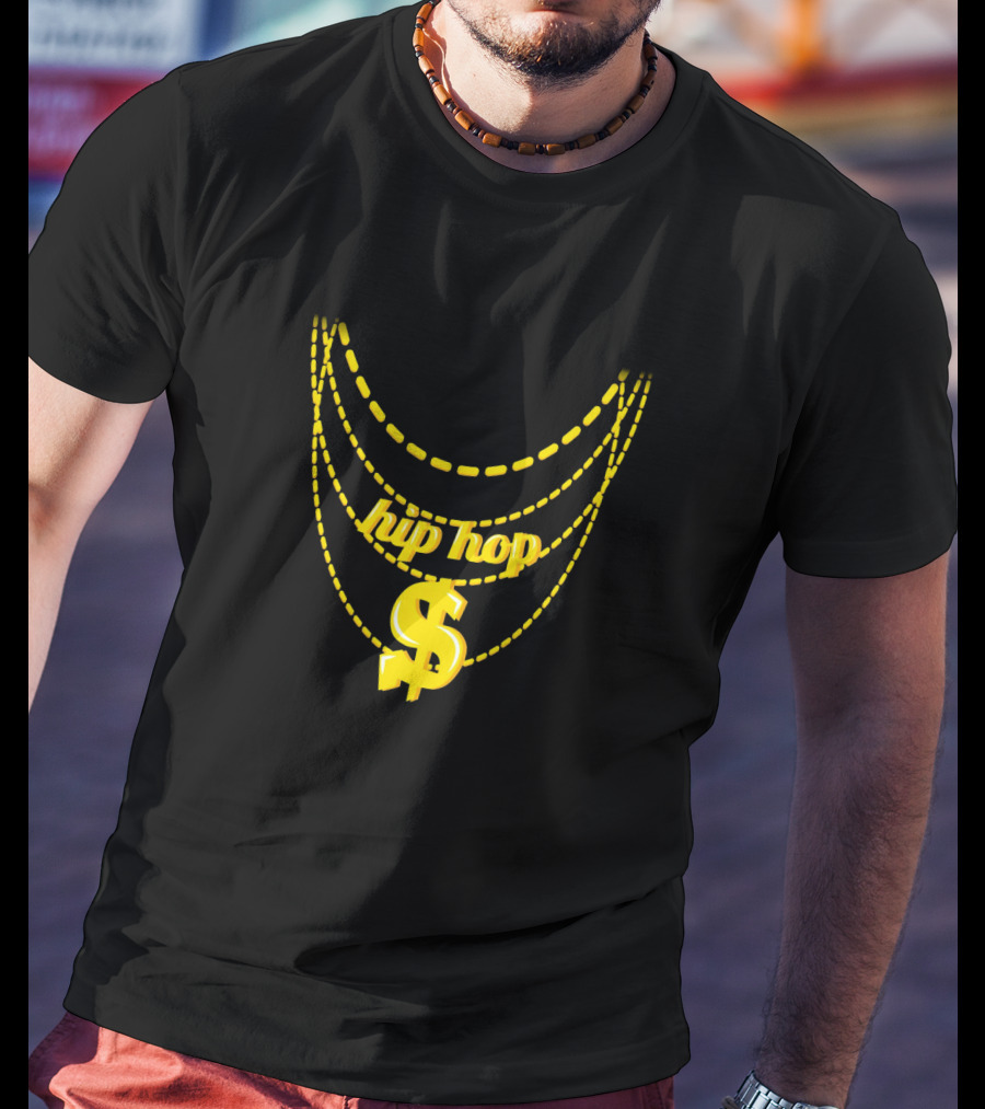 Hip Hop Costume Halloween Gold Chains Dollar Sign Necklace XJH T-Shirt
