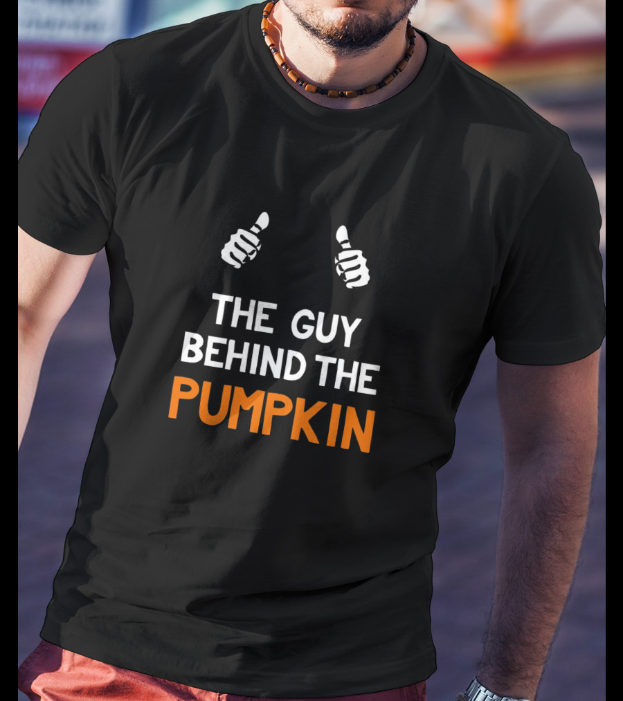 The Guy Behind The Pumpkin Funny Halloween Thumbs Up T-Shirt