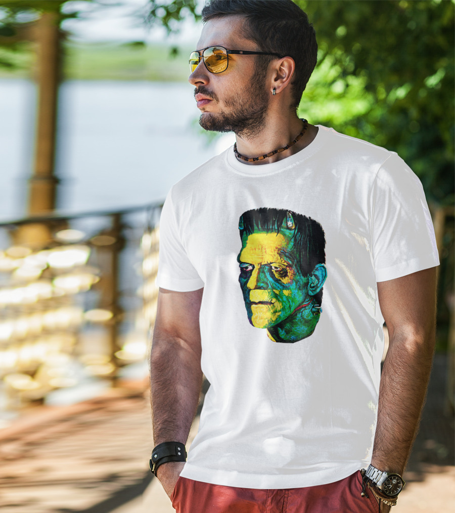 Karloff Frankenstein Monster Horror Movie Fan Iconic Colorful T-Shirt