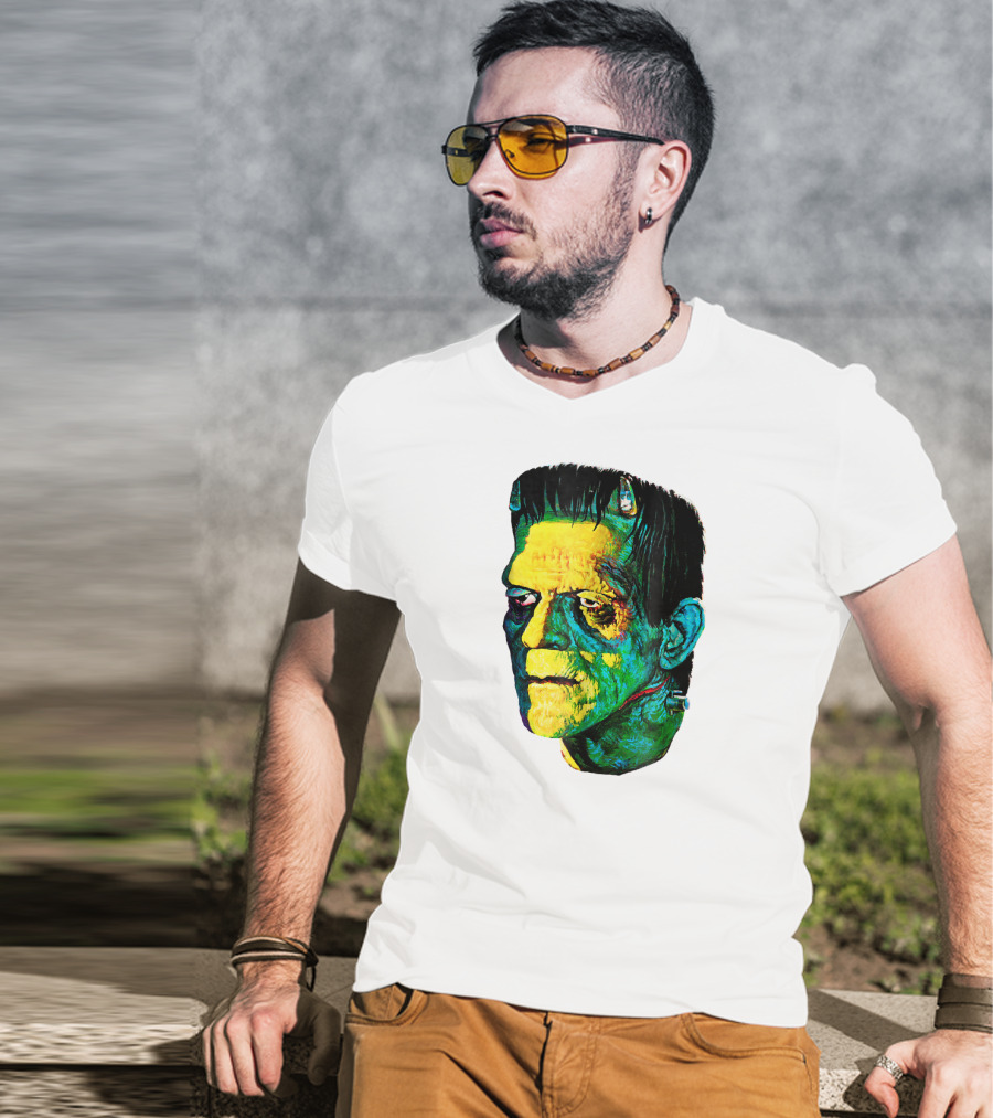 Karloff Frankenstein Monster Horror Movie Fan Iconic Colorful T-Shirt