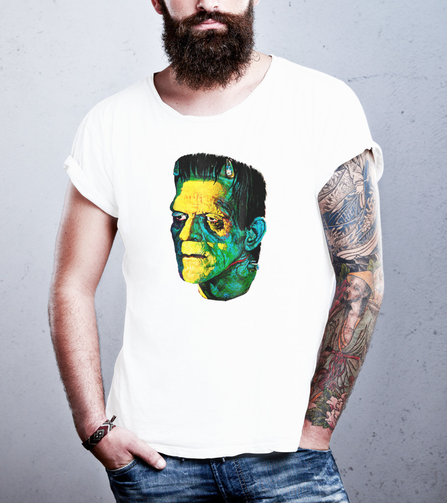 Karloff Frankenstein Monster Horror Movie Fan Iconic Colorful T-Shirt