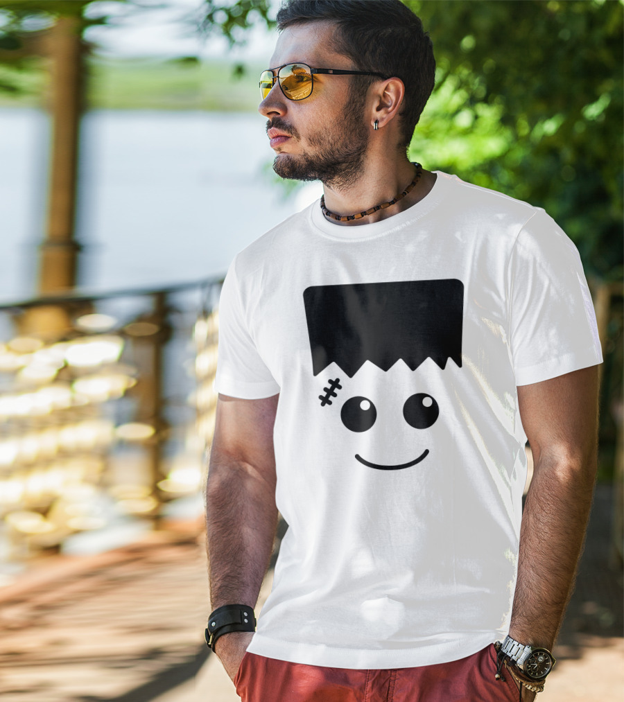 Frankenstein Cute Face Halloween Monster Fun T-Shirt