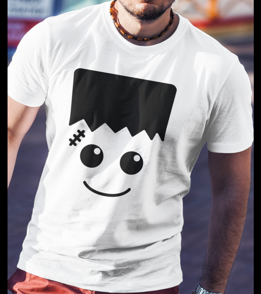 Frankenstein Cute Face Halloween Monster Fun T-Shirt