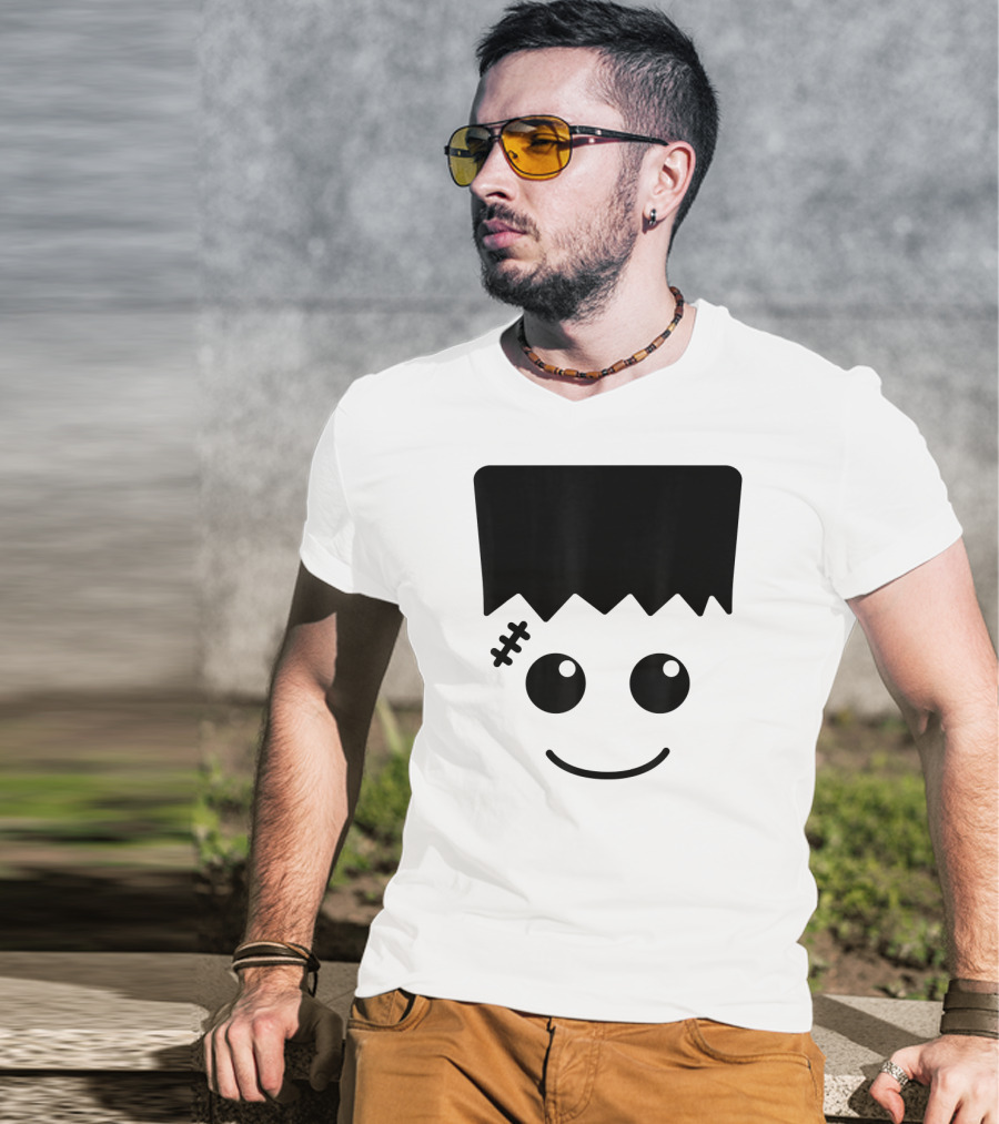 Frankenstein Cute Face Halloween Monster Fun T-Shirt