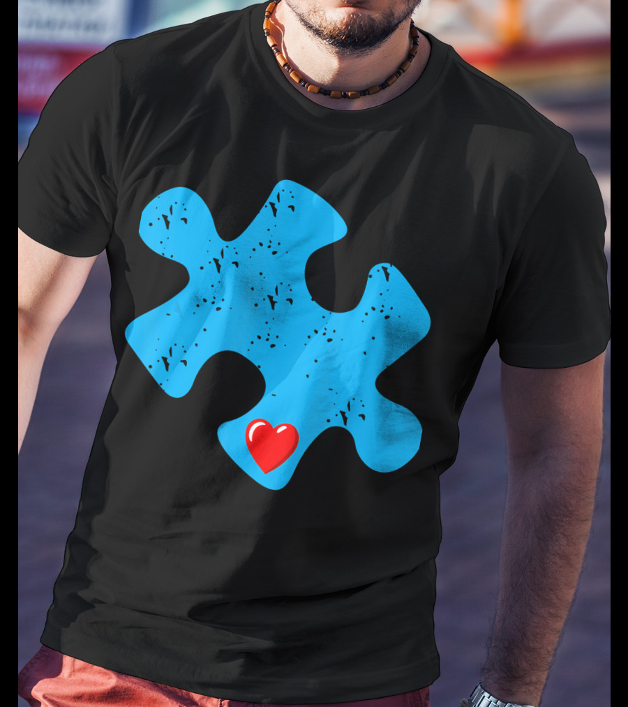 Cute Colorful Autism Love Puzzle Piece T-Shirt