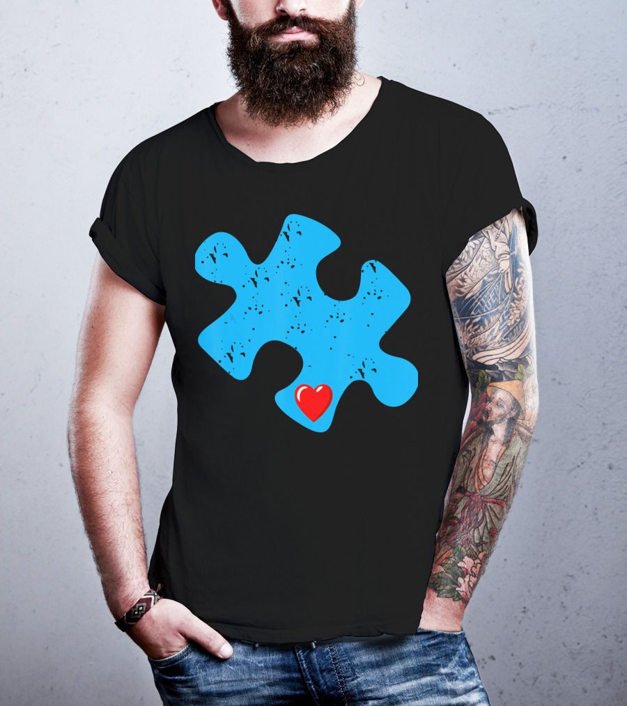 Cute Colorful Autism Love Puzzle Piece T-Shirt