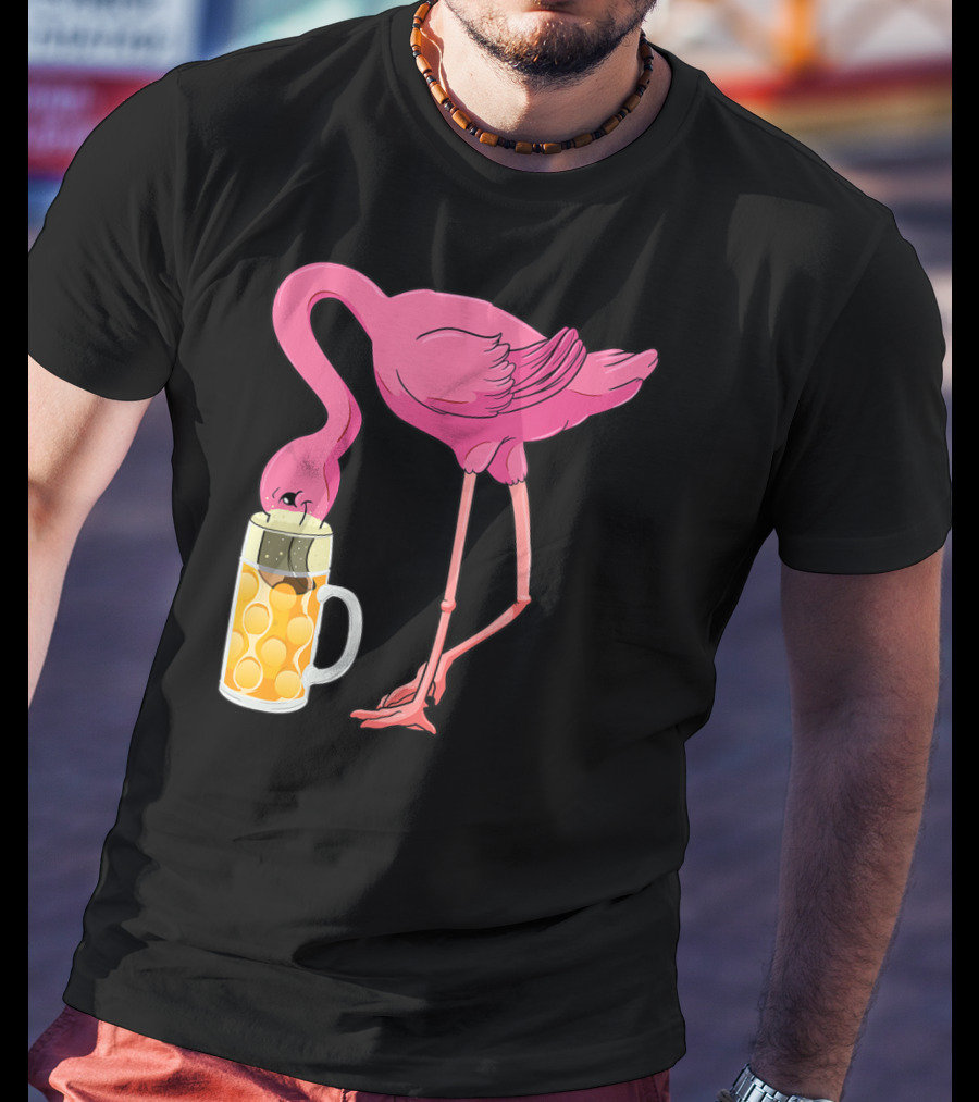 Beer Flamingo Beer Lover Alcohol Funny Oktoberfest T-Shirt