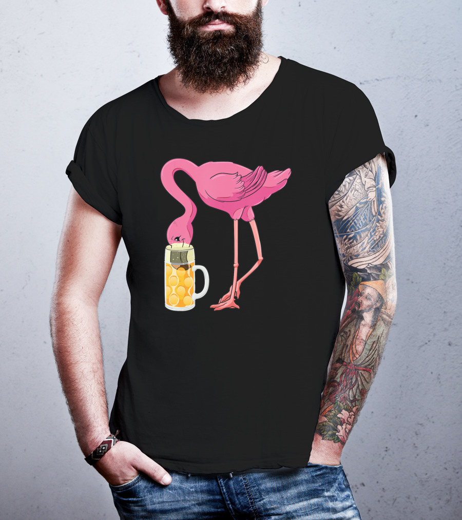 Beer Flamingo Beer Lover Alcohol Funny Oktoberfest T-Shirt