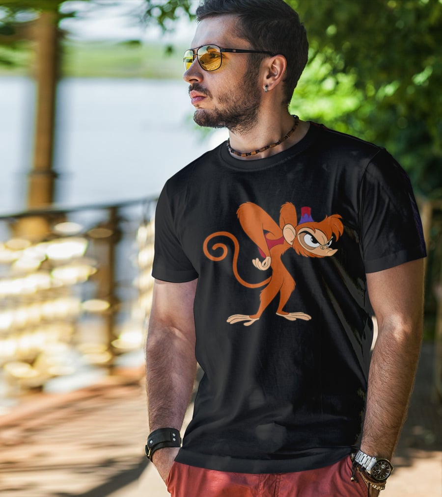 Disney Aladdin 90s Angry Abu Character Image T-Shirt