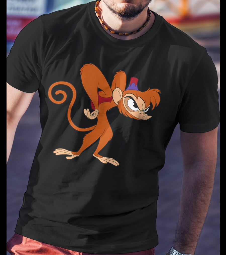 Disney Aladdin 90s Angry Abu Character Image T-Shirt