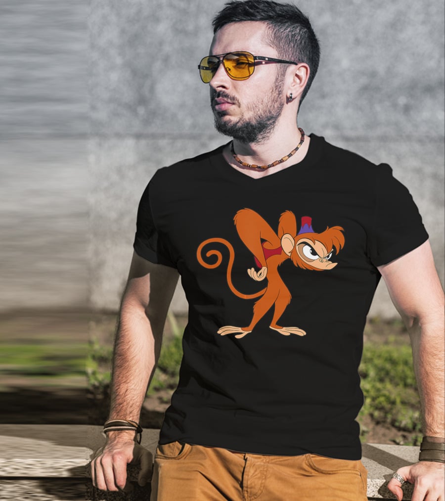 Disney Aladdin 90s Angry Abu Character Image T-Shirt
