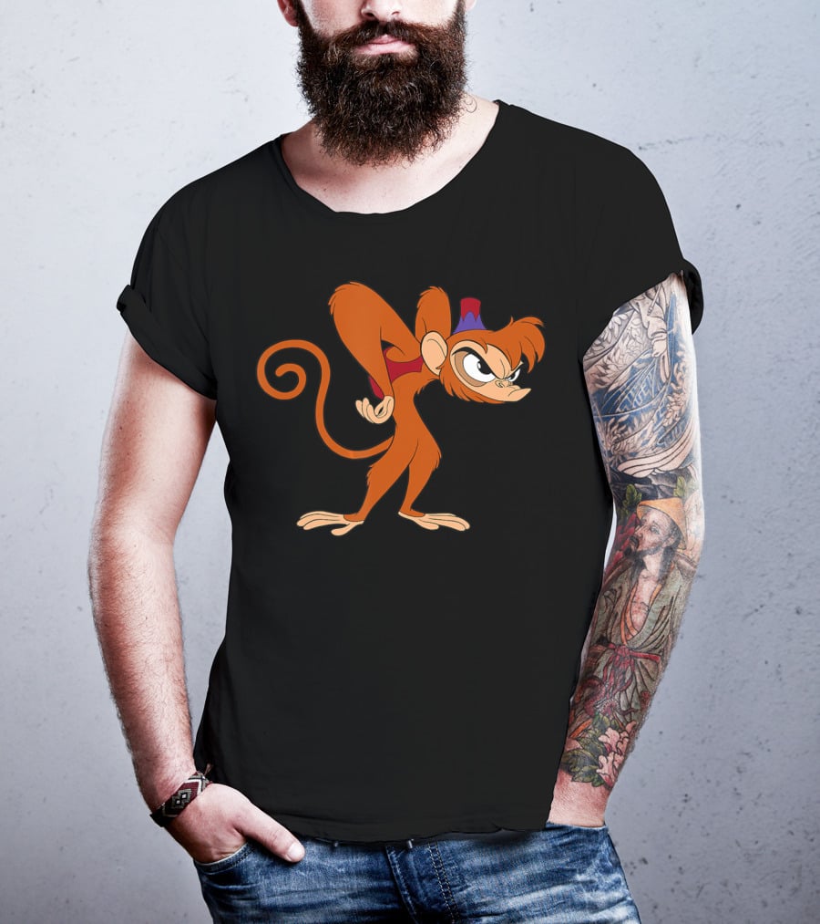 Disney Aladdin 90s Angry Abu Character Image T-Shirt