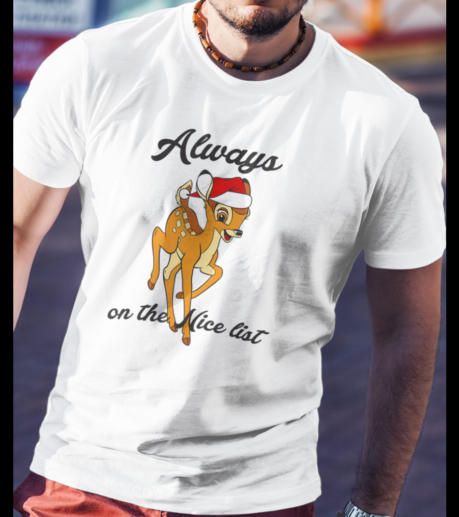 Disney Bambi Always On The Nice List Christmas T-Shirt