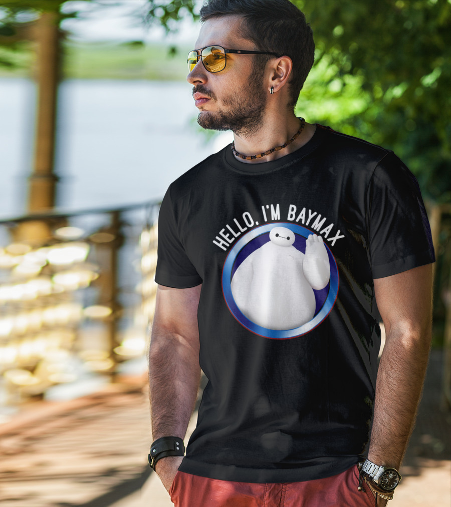 Hello I'm Baymax Disney Big Hero 6 Wave Circle T-Shirt